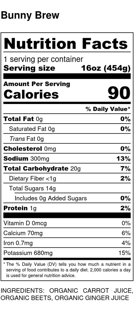 Bunny Brew Nutrition Facts